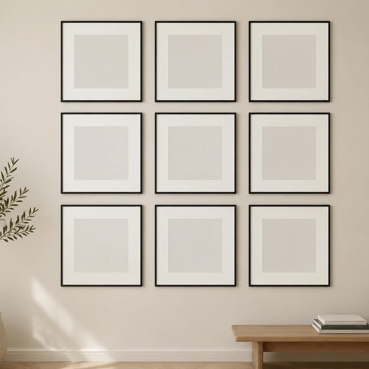 ست 9 عددی قاب عکس فلزی سایز 30*30 مناسب عکس 20*20